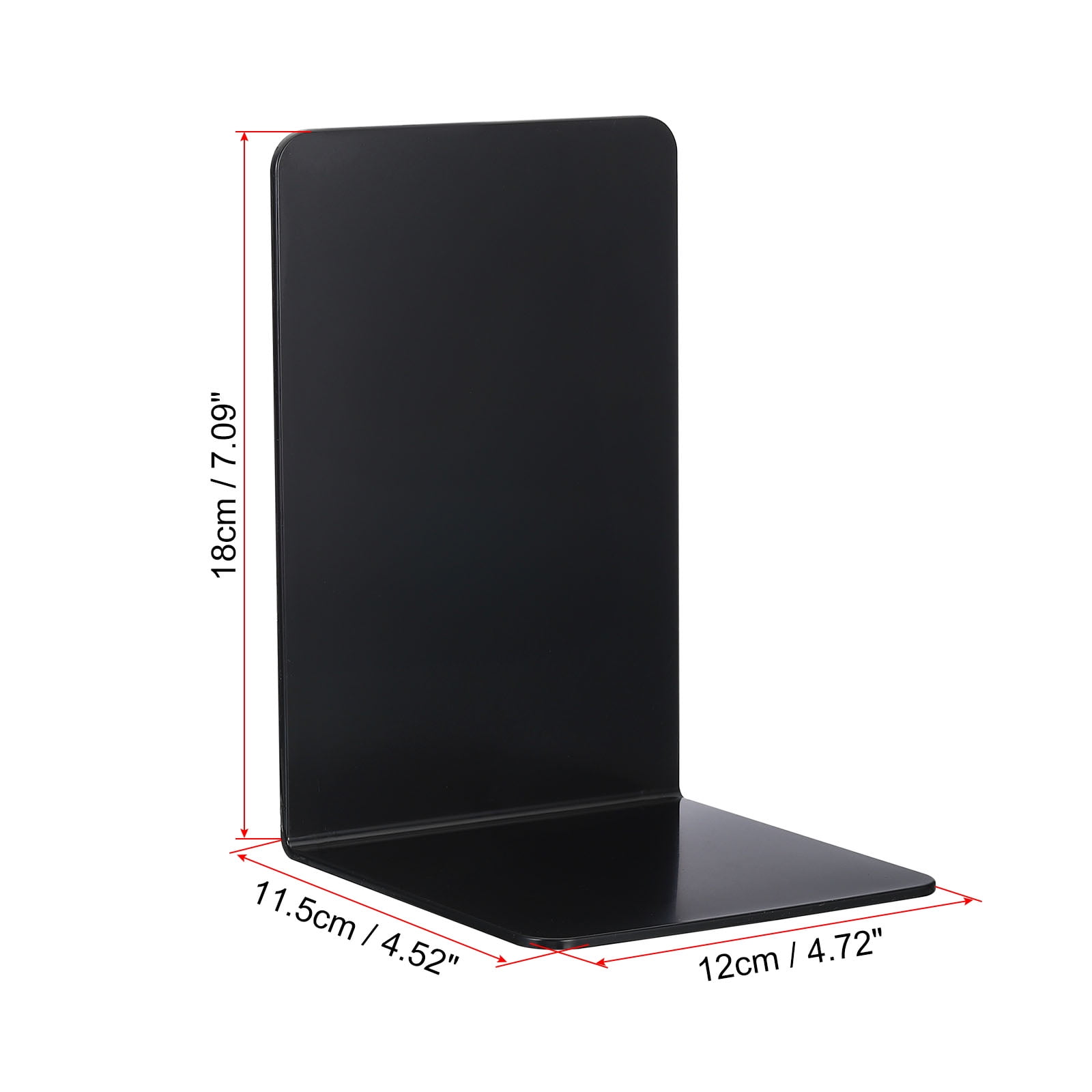 Unique Bargains Acrylic L-shaped Book Ends for Desktop Bookshelf Organizer 6Pcs Black