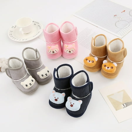 

Babies Soft-soled Toddler Shoes Snow Boots Cute Plush Cartoon Decoration