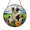 Acrylic 3.5 Inch, variant on Lupine Field with Happy Dogs Glass Suncatcher Round Window Hanging Colorful Garden Decor Gift