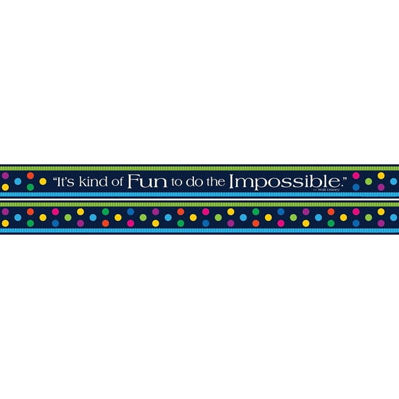Barker Creek Double-Sided Border with Inspirational Quote, Italy Punti Felici, for Bulletin Boards, Reception Areas, Halls, Break Rooms, Office, School, Home Learning Decor, 3” x 35’ (960)