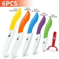 thumbnail image 4 of Ceramic Knife 11-Piece Kitchen Knives Set with Sharp Paring Knife Serrated Bread Knife  Chef Knife Utility Knife Fruit Slicer and One Peeler, 4 of 8