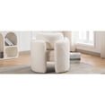 thumbnail image 3 of Mid-Century Modern Barrel Accent Chair - Versatile Armchair for Living Room, Bedroom, Guest Room, Office, Ivory, 3 of 29