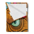 thumbnail image 2 of Tiki Bar Soft Flannel Fleece Throw Blanket, Cartoon Style Angry Looking Tiki Warrior Colorful Totem Culture Print, Cozy Plush for Indoor and Outdoor Use, 70" x 90", Multicolor, by Ambesonne, 2 of 5