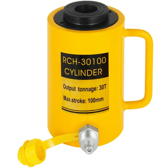 VEVOR Hydraulic Cylinder Jack 30Ton, Solid Ram Hydraulic Cylinder 4Inch, Stroke Single Acting Hydraulic Cylinder, w/Quick Connector Portable Hydraulic Solid Jack Industrial Lifting Jack Ram