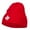 Red, variant on Canada Maple Leaf Embroidered Short Beanie - White OSFM