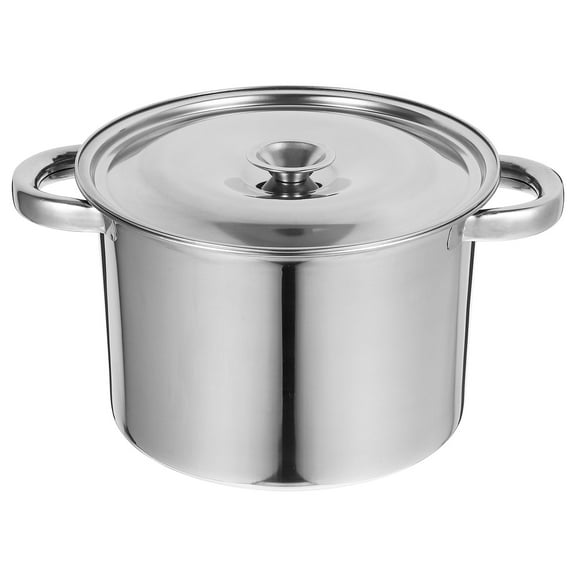 Supvox Stainless Steel Soup Pot with Sturdy Lid for Even Heat Distribution Ideal for Boiling and Cooking 6 Quart Silver