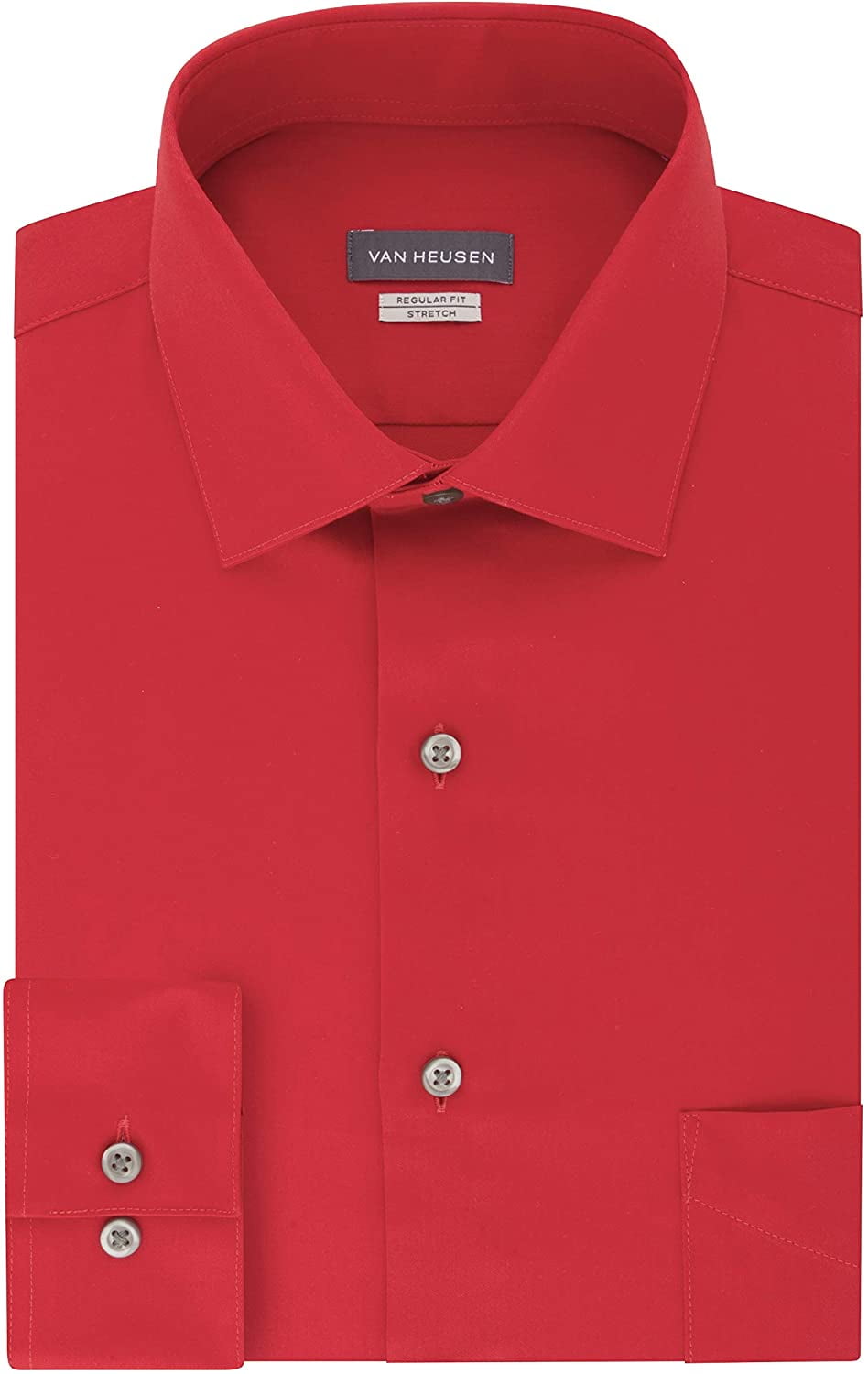 van heusen lux sateen regular stretch long sleeve dress shirt