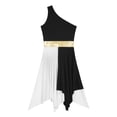 thumbnail image 3 of TiaoBug Womens Liturgical Modern Dance Performance Outfits One Shoulder Sleeveless Dress and Pants Set Black L, 3 of 7
