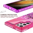 thumbnail image 5 of Liquid Quicksand Glitter Cute Phone Case for Samsung Galaxy S22 Ultra Case for Girls Women Clear Bling Diamond Phone Case Cover - Hot Pink/Purple, 5 of 5
