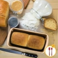 thumbnail image 2 of 1 Pack Non Stick Loaf Pan, Toast Baking Muffin Pans Mold with Silicone Spatula and Food Brush Sets, 7.6 x 3.7 Inches Rectangle Baking Tray (Gold), 2 of 7