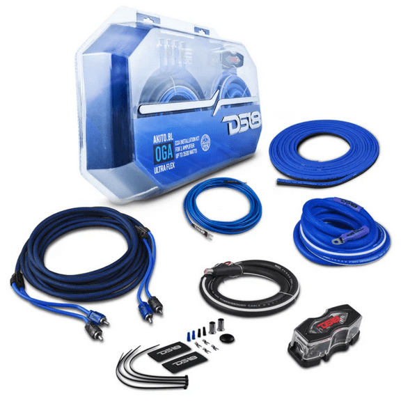 DS18 AKIT0.BL 0-Gauge Amplifier Installation Wiring Kit Up to 3500W RMS (BLUE)