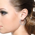thumbnail image 3 of Diamante Crystal Rhinestone 60mm Big Hoop Circle Pendientes Joyería nupcial Hugo aretes, 3 of 10