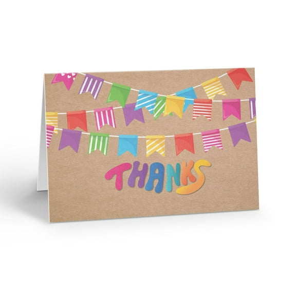 Colorful Flag Thank You Note Cards - 10 Note Cards with Envelopes - B14404