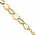thumbnail image 1 of 10K Yellow Gold Jbsp's Polished And Textured Link Bracelet (7.5 X 12) Made In Turkey 10lf508-7.5, 1 of 5
