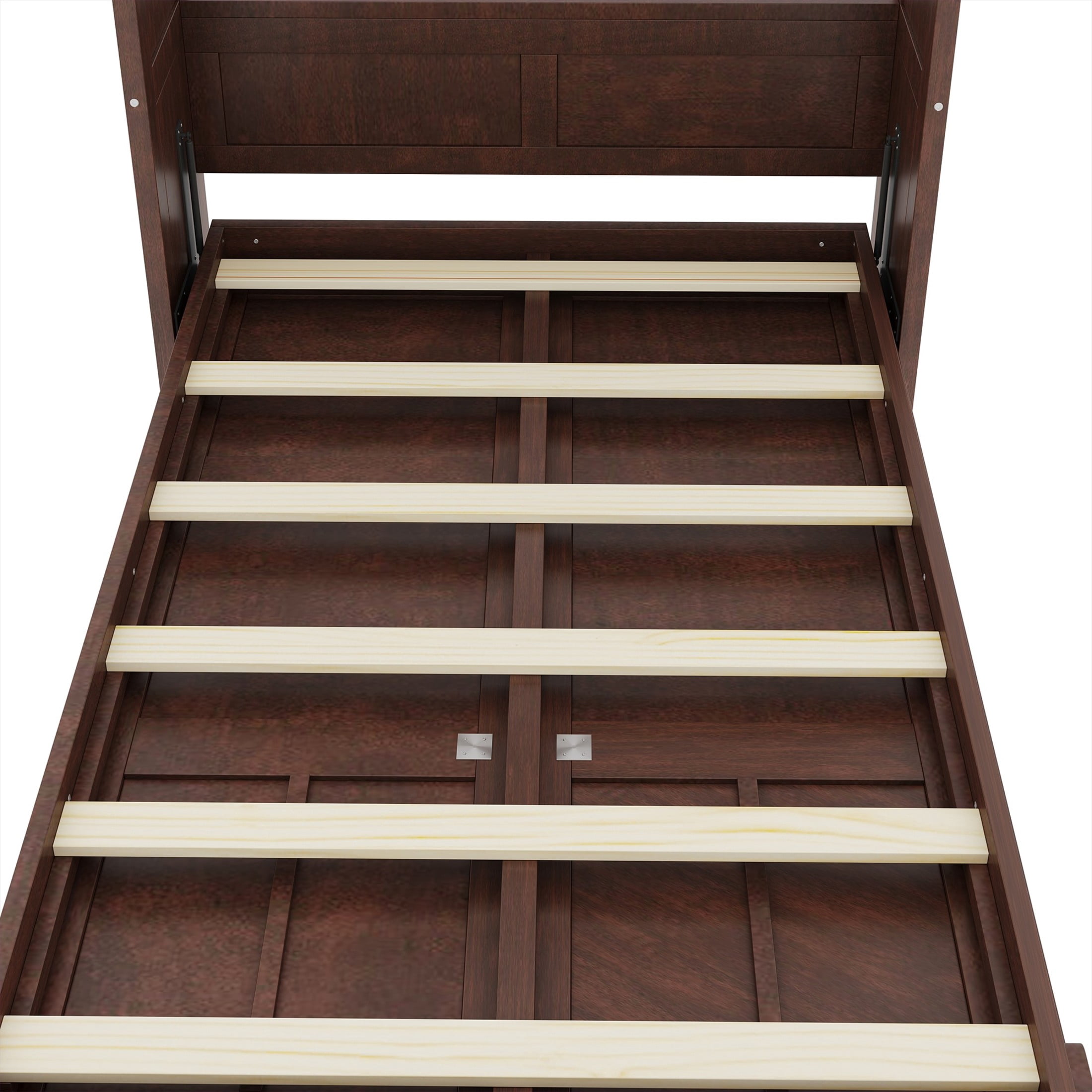Noble House Bravella Twin Size Murphy Bed, Foldable Hidden Wall Bed Cabinet with Slat Support, Space Saving, Espresso