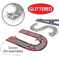 thumbnail image 3 of Club Pack of 12 Red and Blue Patriotic Glittered USA Party Streamers 4.5', 3 of 7