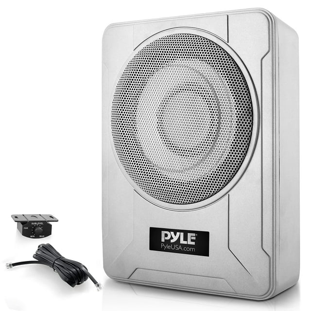 Sistema de subwoofer amplificado Pyle PLMRSBA8 600W 8" Plateado