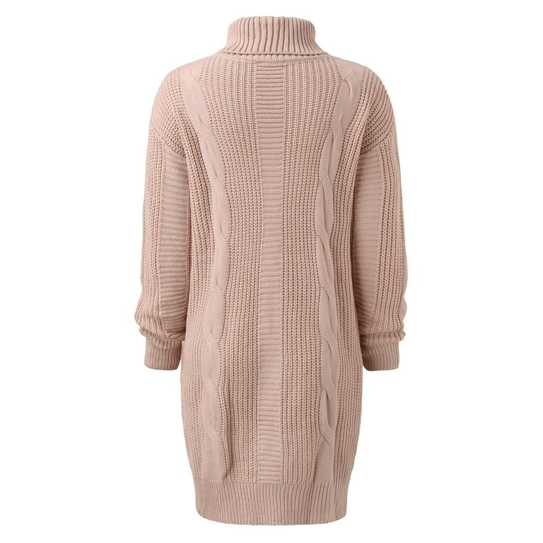 Aayomet Sweater Dress Women Cable Knit Dress Slim Fit Long