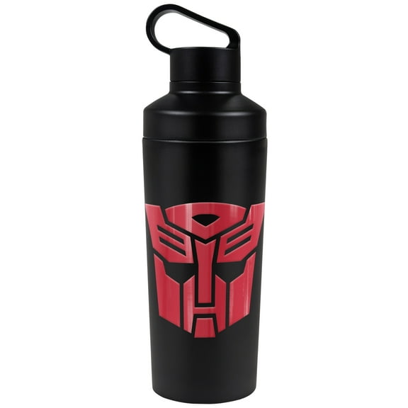 Transformers Official Autobot 18 oz Insulated Water Bottle, Leak Resistant, Vacuum Insulated Stainless Steel with 2-in-1 Loop Cap