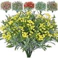 thumbnail image 1 of Nvzi 6 paquetes de flores artificiales para exteriores, plantas artificiales para exteriores, flores resistentes a los rayos UV, macetas colgantes para ventanas (amarillo), 1 of 4