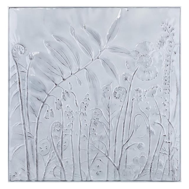 IMAX Z17041 Nazih Square Stamped Metal Wall Decor - White