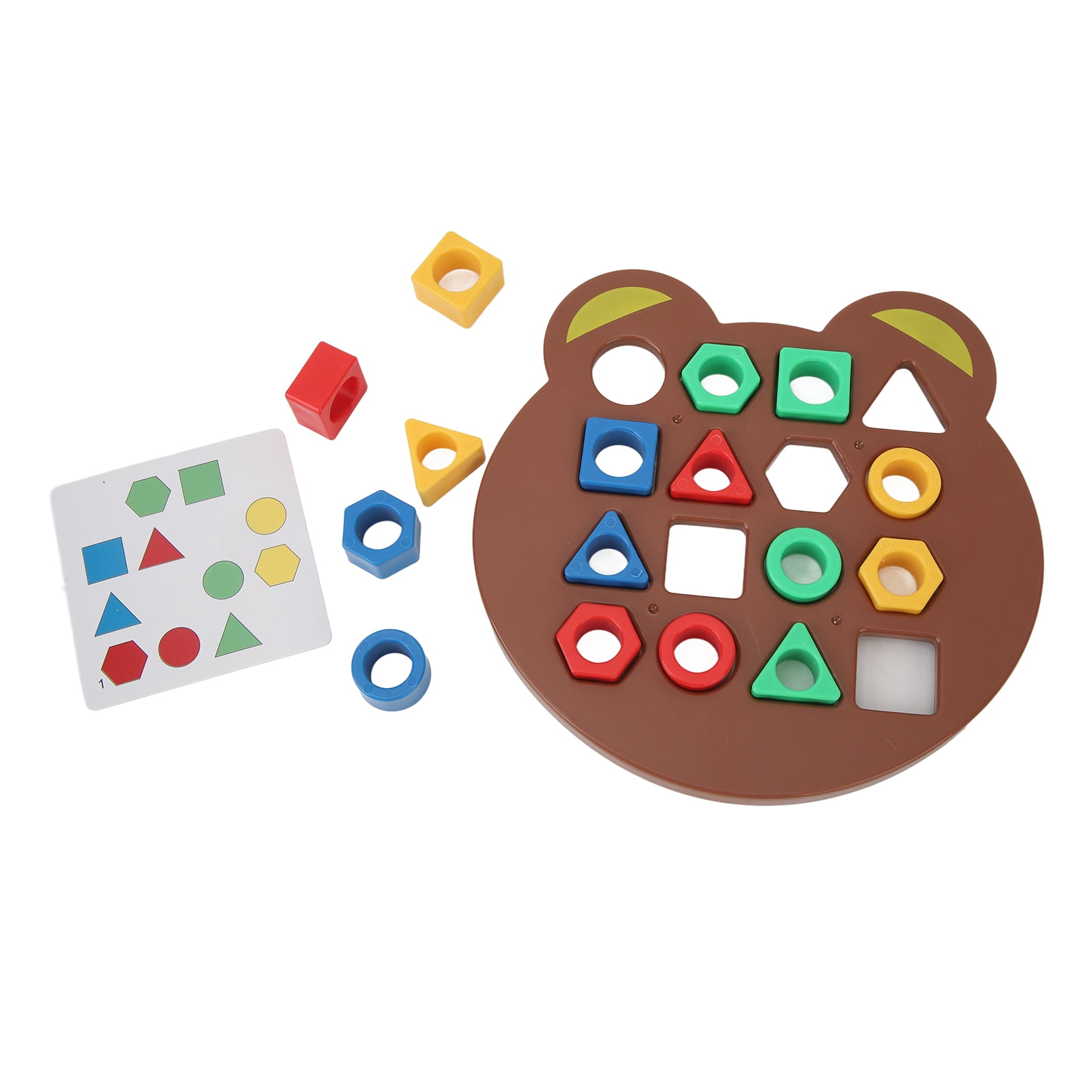 Shape Matching Game Color Cognition Kids Shape Matching Game Plastic 30 Cards Bear Game Board For 1 8 Years Olds For Cognitive Development