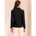 thumbnail image 4 of Blusa Allegra K Oficina Mujer Plisada Cuello Lazo Manga Larga Negro XL, 4 of 5