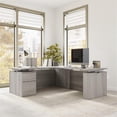 thumbnail image 4 of Scranton & Co Engineered Wood 72W Standing L Desk with File Cabinet in Gray, 4 of 8
