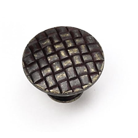 Laurey 24578 1.25 in. Cross Hatch Knob - Weathered Antique Bronze