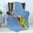 thumbnail image 4 of Venezuela Soft Flannel Fleece Throw Blanket, South North Pacific Atlantis United States Brazil Mexico Peru, Cozy Plush for Indoor and Outdoor Use, 70" x 90", Multicolor, by Ambesonne, 4 of 5