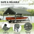 thumbnail image 3 of Kimunuk Canopy Replacement Cover, 12' x 20' Outdoor Portable Carport Replacement Canopy with Ball Bungees for Car Garage Shelter Tent Party Tent, Ligth Gray ,Frame is Not Included, 3 of 6