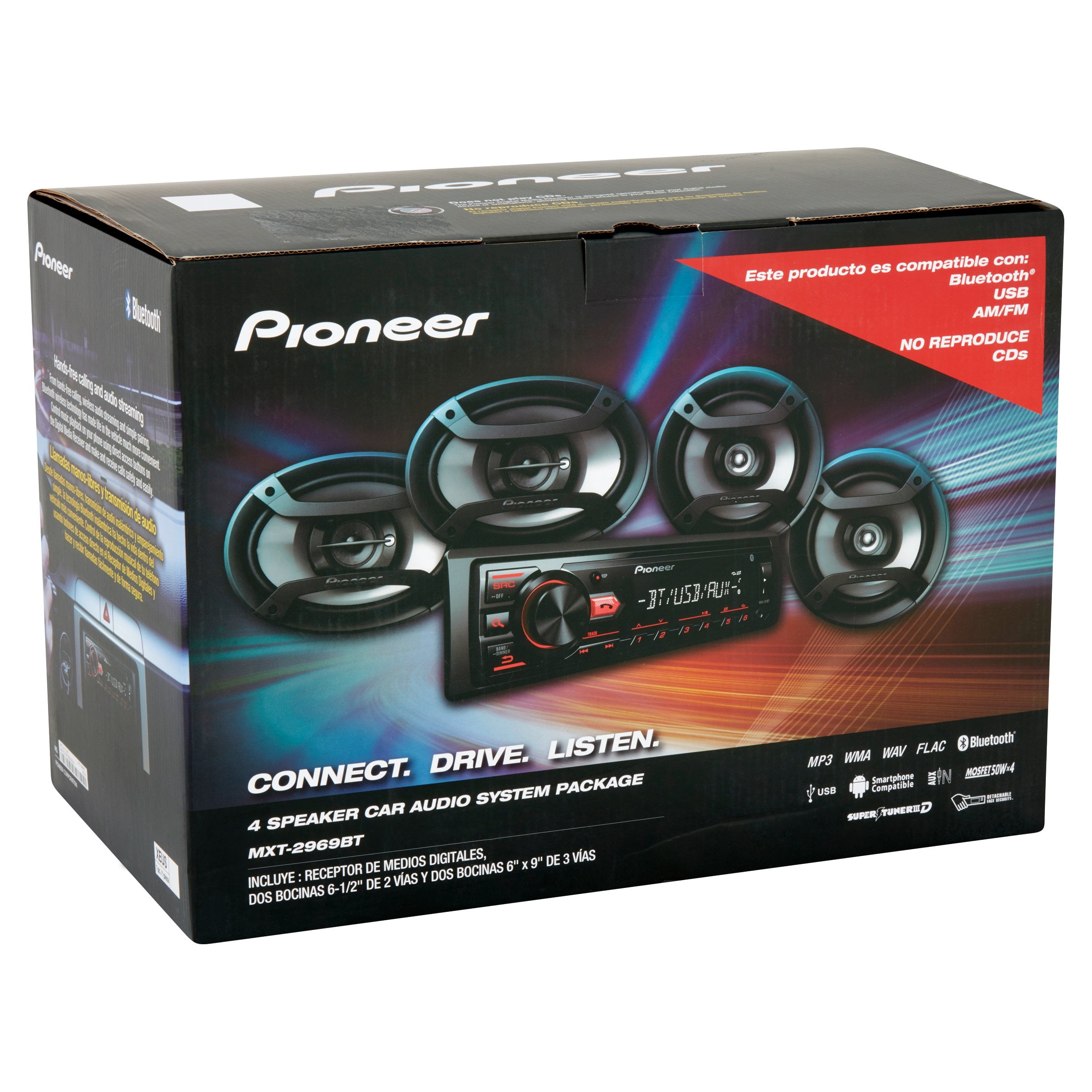 Radio Pioneer bluetooth + 4 parlantes + instalacion