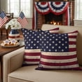 thumbnail image 2 of 2 Pack Outdoor Waterproof Throw Pillows,Vintage Patriotic American Flag Decorative Square Pillow Case Patio Pillows for Chair Couch Sofa 16x16in, 2 of 9