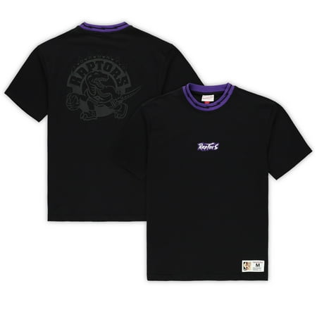 Unisex Mitchell & Ness Black Toronto Raptors Playmaker Vintage Logo T-Shirt