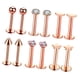 thumbnail image 3 of Piercing para labio, labio, acero inoxidable, 12 unidades, superficie brillante 金 套装, 3 of 6