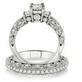 thumbnail image 3 of 1.00 carat Antique Milgrain Trilogy Bridal set with Princess Cut diamond in 10k White Gold, 3 of 3