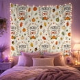 thumbnail image 2 of Picked With Love Among Pumpkins, Acorns and Hearts, Cozy Illustration for Fall Lovers, Harvest Wall Art, Thanksgiving Hostess Gift, Tapestry Wall Hanging for Bedroom and Dorm, 2 of 7
