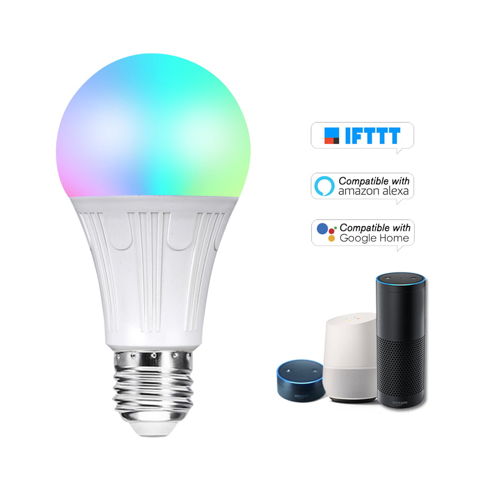 1-10PACK 6.5W RGB Wifi B22/E27 Smart LED Light Bulb for Amazon Alexa Google Home 