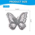 thumbnail image 2 of Uxcell 10Pcs Aplique de Mariposa de Encaje Bordado, 2"x2.4" Parche de Mariposa para Coser Apliques de Organza de Doble Capa para Ropa Vestidos de Boda Manualidades, Gris Plateado, 2 of 5