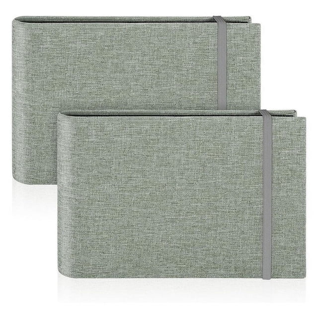 2 Pack Small Photo Albums, 6x4 Slip in Photo Albums 200 Photos Mini Flip Photo Book Album Portable Cover Memory Gray