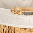 thumbnail image 7 of Household Essentials Handwoven Water Hyacinth Oval Hamper Set with Cotton Lining, Natural, Set of 2, 7 of 7