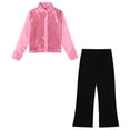 thumbnail image 3 of Alvivi Kids Boys Disco Choir Latin Jazz Dance Outfit Sparkle Shirt Blouse Tops with Flared Pants Set Pink 6, 3 of 5