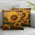 thumbnail image 3 of GOSMITH Paint Wooden Board Sunflower Print Throw Pillow Covers Soft Couch Cushion Covers Durable Cushion Cases Square Pillowcases for Home Decor, 3 of 5