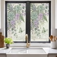 thumbnail image 2 of Spring Lavender Window Privacy Film, Garden Botanical Leaves Butterflies Static Cling UV Sun Blocking Heat Control Window Tint Day and Night, Non-Adhesive One Way Windows Privacy Cover 19.6''x39.3'', 2 of 7