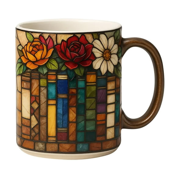 Book Lover Mug Resin Decorative Drinking Cup For Home Living Room Unique Novelty Idea Acrylic Drinking Glasses with Handle Coffee Mug Set with Plates Vintage Mugs Coffee Set Large Coffee Mugs 16oz