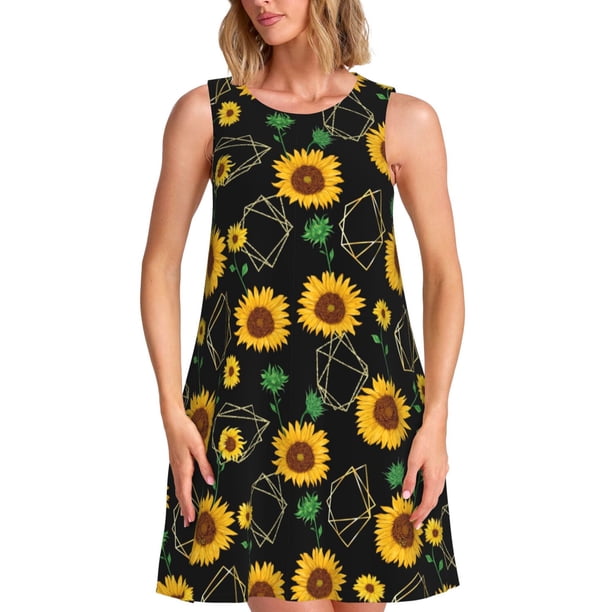 Balery Flower (2) Vestidos de verano para mujer con estampado: vestido holgado sin mangas, vestido playero informal y cómodo para días calurosos.