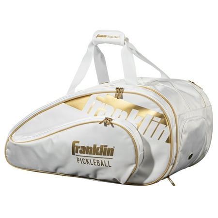 UPC: 0025725571796 | Franklin Sports Pickleball Paddle Bag – Pro Series Pickleball Bags for Paddles  Pickleballs  Gear + Equipment – Pickleball Paddle Bags for Men + Women – Perfect for Gear + Accessories – White/Gold