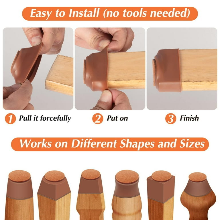 8Pack Silicone Chair Leg Floor Protectors Floor Protectors for