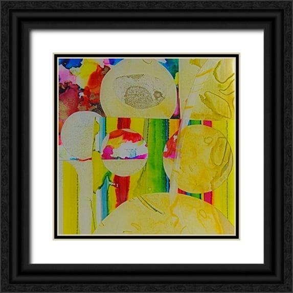 Asha 20x20 Black Ornate Wood Framed with Double Matting Museum Art Print Titled - Cerneala 13