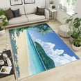 thumbnail image 2 of Beach Theme Rugs for Bedroom - 5x6ft, Tropical Palm Trees Area Rugs for Living Room, Tropic Ocean Carpet, Ultra Soft Washable Rug, Beach Carpet Home Decor & Gifts, 2 of 7
